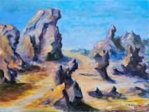 Wüstenfantasie, Öl auf Leinwand, 50x70 cm