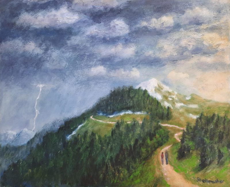 Drohendes Gewitter in den Nockbergen, 40x50 cm