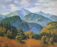 Hohe Tauern südlich vom Salzachtal, 50x60 cm, Acryl auf Leinwand