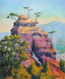 Felsen bei Dahn im Wasgau in der Südpfalz,  Acryl auf Leinwand, 50x60 cm