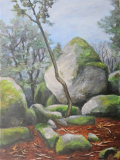 Günterfelsen bei Donauquelle 50x70cm Acryl auf Leinwand
