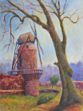 Windmühle in Zons, Acryl auf Leinwand, 50x60 cm