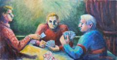 Kartenspieler, Acryl auf Leinwand, 40x70 cm