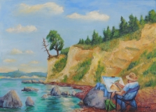 Maler auf Rügen, Acryl auf Leinwand, 50x70 cm