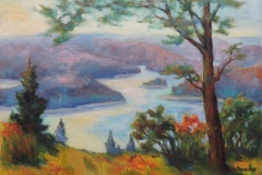 Schöne Aussicht über dem Rursee