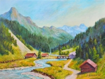 Krimmler Achental, Salzburger Land, Acryl auf Leinwand, 50x70 cm