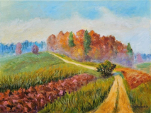Nebelschwaden am Dinkelberg, Rheinfelden, Acryl auf Leinwand, 40x50 cm