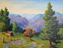 Vom Dinkelberg zum Hochschwarzwald, Acryl auf Leinwand 40x50 cm