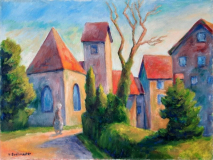 Weg zur Kapelle in Rheinfelden (CH), Acryl auf Leinwand, 50x70 cm
