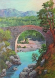 Alte Brücke in den östlichen Pyrenäen bei Sardenes (Olot)