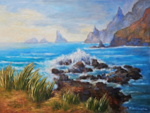 Teneriffa Nord Brandungsküste, Acryl auf Hartfaser, 50x70 cm
