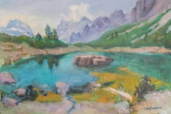 Bergsee in den Dolomiten in Südtirol beim Falzaregopass