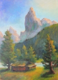 Blick Richtung Rosengarten bei Tiers in den Dolomiten