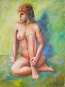 kauernder Akt, Acryl auf Leinwand 50x60 cm